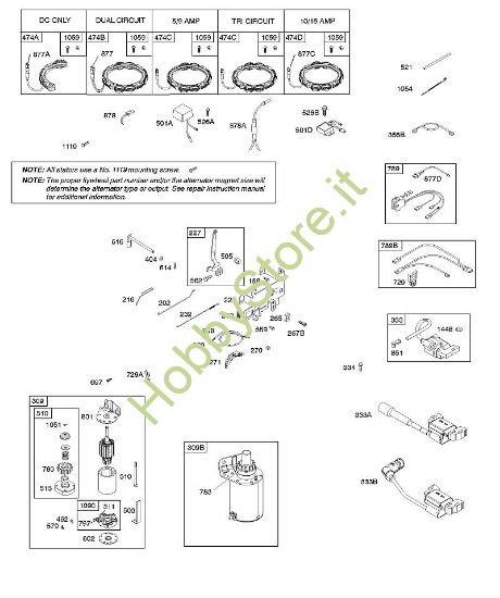 B - Alternatore, comandi, dispositivo di avviamento elettrico, molla regolatore, accensione B&S - 31 €¦ 31G777-0148-B1 brand Stihl